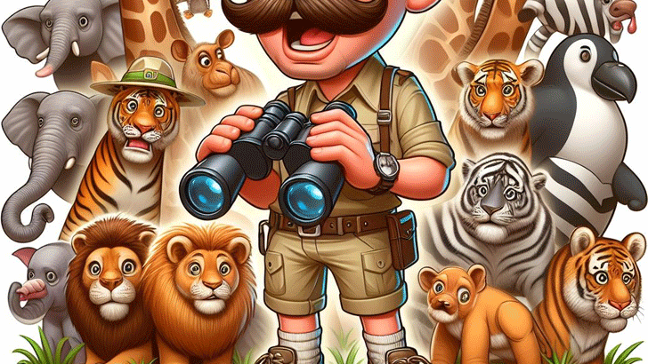 動物園の飼育員の面白イラスト